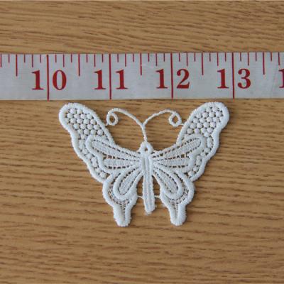 China Workable Embroidery Designs Butterfly Ladies Neck Lace Applique for sale