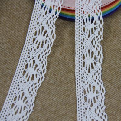 China Good Quality Sustainable Cotton Crochet 100% Custom Cotton Lace Up Lace Trims for sale