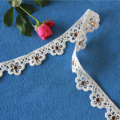 China Viable Hot Sale Polyester Lace Curtain Lace Trim Grommet Lace for sale