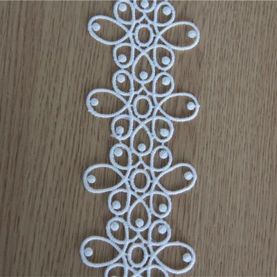 China 2020 New Design Swiss Lace Embroidery Fabric 100% Polyester Lace Water Soluble for sale