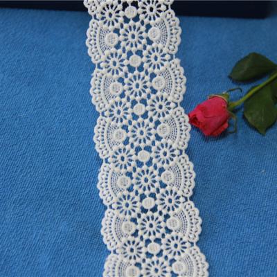 China Hot Viable Bridal Water Soluble Milk Trim Polyester Trim Lace Silk Embroidery Lace Lace for sale