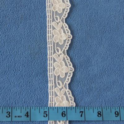 China High Quality Viable Nylon Mesh Embroidery Cotton Flower Lace Trim For Women's Clothing Decoration Mesh Embroidery Lace Trim for sale