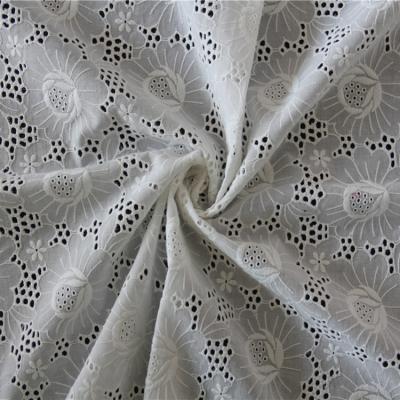 China 100% Sustainable Cotton Lace Fabric Embroidered Eyelet Cotton Lace Fabric for sale