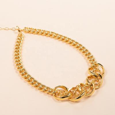 China Customized CLASSIC Simple Fashion Chain Real Gold Plated Necklace For Women Jewelry for sale