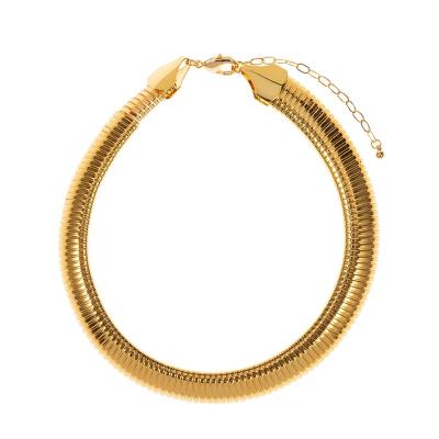 China 2022 New Punk Design Accessories Popular Gold Plated Charms Snake Chain Choker Thick Necklace For Jewelry for sale