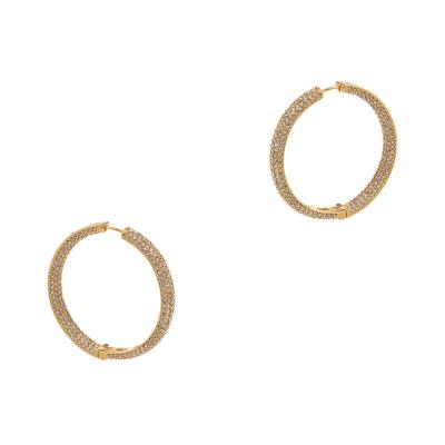 China 2022 Good Quality Factory Direct TRENDABLE Gold Circle 5a CZ Earring Directly For Woman Gift Around The World for sale