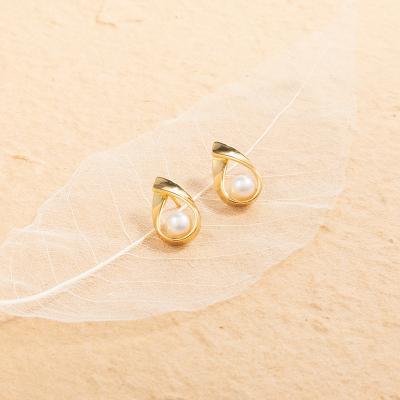 China TRENDY Fashion Vintage Pearl Water Drop Charms Luxury Wedding 18k Gold Plated Hoops Earrings For Women Jewelry for sale