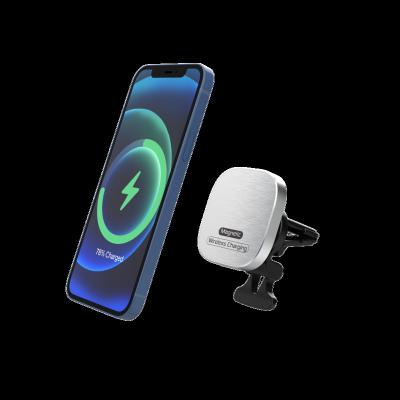 China Mini 15W Wireless Charging Car Wireless Fast Strong Magnetic Mount Charger Mobile Phone Charger for sale