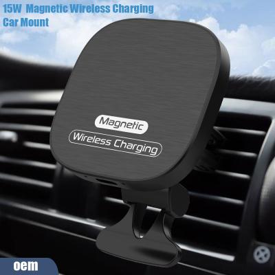 China 15W Wireless Charger Mobile Cute Strong Magnetic Air Vent Car Wireless Charger for sale