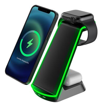 China Mobile Technologies 2022 New Magnetic Charging 3 in 1 Wireless Charger Station for AirPods 2/Pro for iPhone 13/12/11 Series/XS for sale