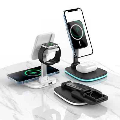 China Charging Mobile 3 in 1 Wireless Charger Stand Fast Charging Mobile Phone Holder Multifunctional Wireless Charger for sale