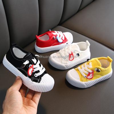 China Lightweight Children's Sports Canvas Shoes Boys And Girls Athletic Shoes New Toddler Baby White Shoes for sale