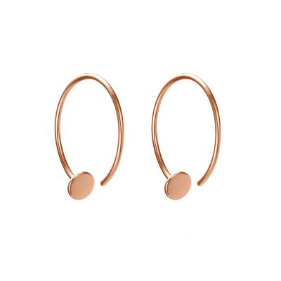 China Environmently Friendly JUJIE Girls Fashion Jewelry 2020 High Polished Round Stainless Steel Small Open Hoop Earrings New Styles for sale