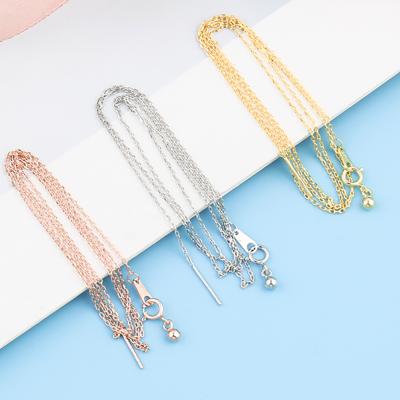 China Environmentally Friendly Charm 14K Gold Charm Necklace JUJIE Rose Gold DIY Base Chain Female Accessories Wholesale for sale