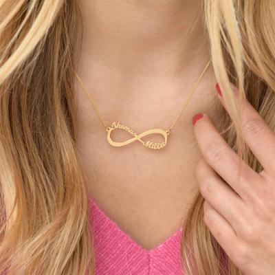 China Tasty Necklaces Stainless Steel Chocker Pendants JUJIE Gold Environment Friendly For Women Eternal Necklace Bijoux Femme Friendship Infinity Necklace for sale