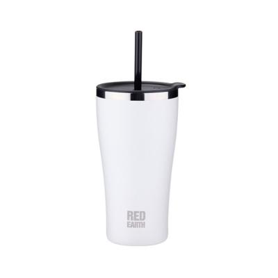 China Gint 530ml Office Home Cafe Stainless Steel Coffee Cup Viable Wall Insulated Water Cup Double Tumbler With Straw Lid for sale