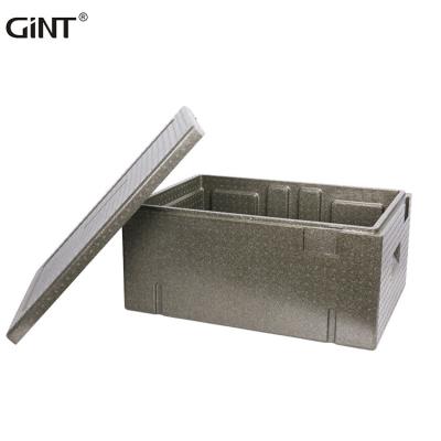 China Gint Camping Cold Chain Insulated PPE Foam Insulated Thermal Container Food Delivery Box Trash Ice Chest Cooler Box for sale