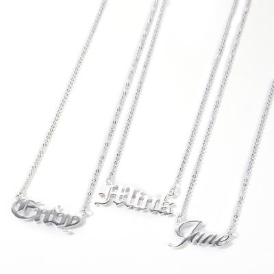 China TRENDY Customize A-Z 26 English Alphabet Initial Choker Pendant Diy Personalized Name 925 Sterling Silver Custom Letter Necklace for sale