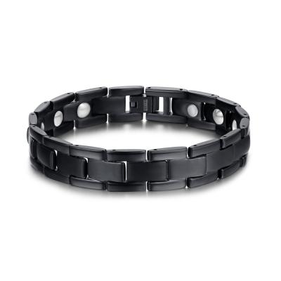 China Wholesale Health CLASSIC High Quality Jewelry Black Japanese Custom Magnetic Titanium Magnetic Bracelet For Men for sale