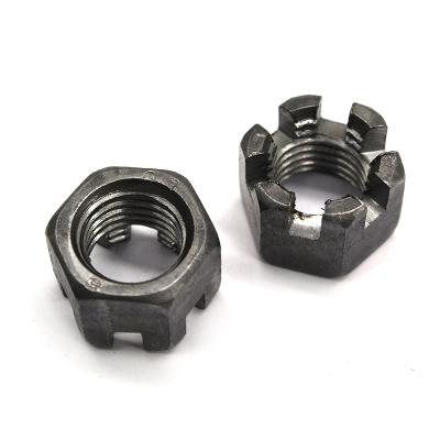 China General Decorative Industry Furniture Accessories Black Oxide Connecting Slotted Round Nut for sale