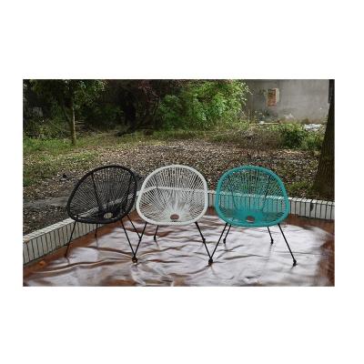 China Modern 3-Piece Round Rattan Outdoor Egg Chairs And Coffee Table for sale