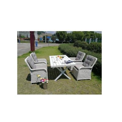 China Modern Outdoor Wicker Garden Circle And Semicircle Rattan Patio Sofa Set Of 5 for sale