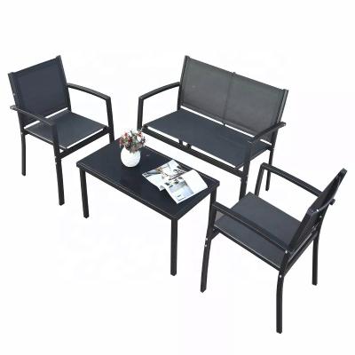 China Modern Modern Outdoor Balcony Furniture 4 Piece Cast Steel Patio Bistro Garden Sofa Set Set for sale