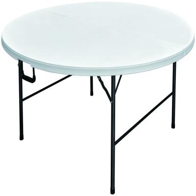 China Modern Outdoor Plastic Folding 4-Foot Round Table With Steel-HDPE for sale