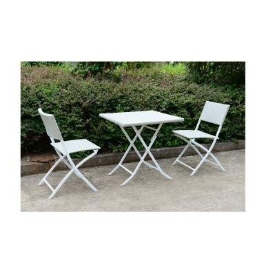 China Modern Furniture Sets 3 Piece Steel Patio Set Of Foldable Outdoor Patio Table And Chairs for sale