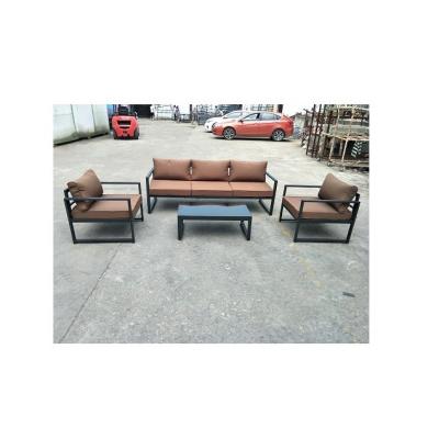 China Modern Glass Coffee Table With 3 Seater Single Lounger& 2pc Sofa For Balcony, Patio And Porch for sale