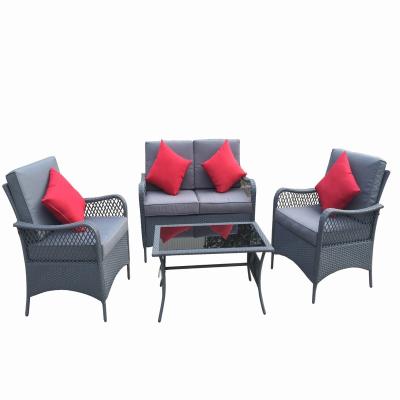 China Modern Rattan 4 Piece Sofa Seating Group with Cushions for sale