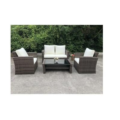 China Modern Outdoor Patio Wicker Rattan Sofa Set Brown for sale