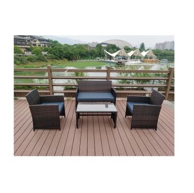 China Modern Outdoor Patio Set Rattan Chair Conversation Sets With Table Back Yard for sale