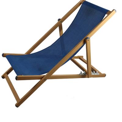 China Leisure modern outdoor portable wooden adjustable deck chair for beach, camping for sale