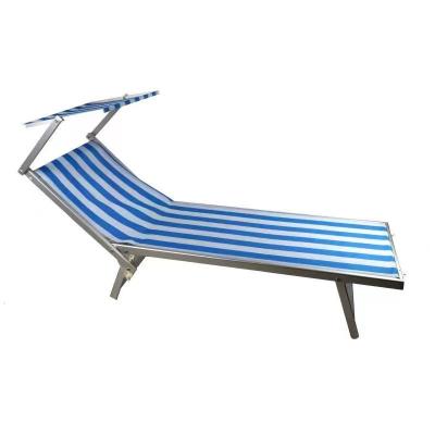 China Modern Outdoor Folding Sun Bed With Canopy Without Pillow for sale