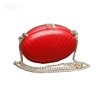 China New Fashion Lady Girl Party PU EVA Molded Messenger Bag With Metal Chain for sale