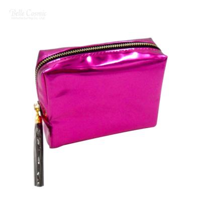 China Waterproof Casual Metallic Shiny PVC Organizer Makeup Bag Cosmetic Portable Cosmetic Bag for sale