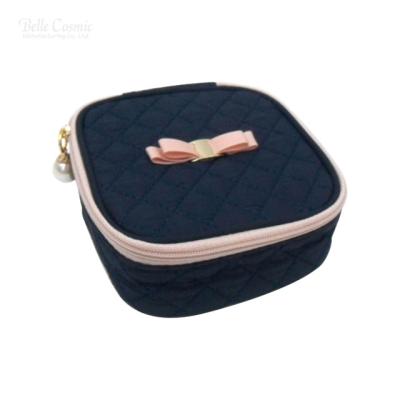 China Normcore / Navy Poly Minimalist Lightweight Fabric Travel Portable Cosmetic Case For Women for sale