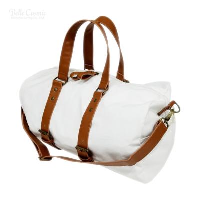 China Fashion high quality canvas canvas daily duffel bag with PU shoulder strap and handles for sale