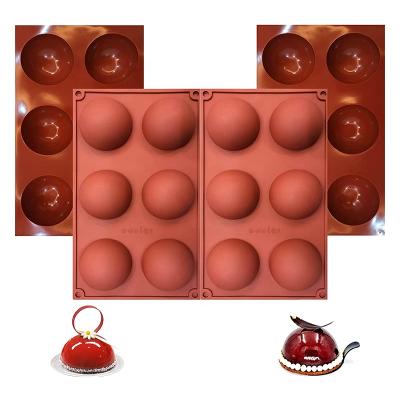 China Viable Manufacturers Sell Food Grade 5/6/8/15/24 Cavity Silicone Hemispherical Cakes, Chocolate Molds For Food Baking for sale