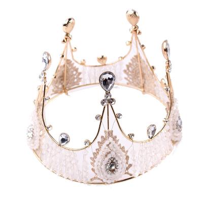 China Alloy Luxury Rose Gold Silver Flower Bridal Tiara Wedding Hair Crown for sale