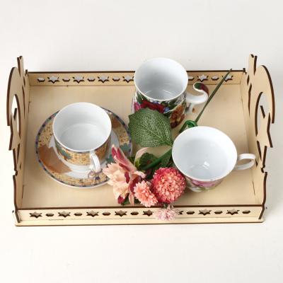 China Eco-friendly 100% Solid Wood Desert Sustainable Detachable Serving Tray For Home Decoration for sale