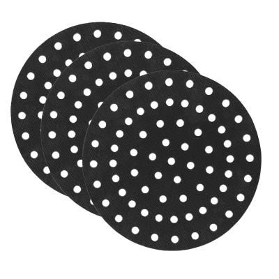 China LFGB Approved Customized Food Grade Reusable Black Round PTFE Airfryer Mat Liner For Kitchen Making 6-9 Inch Or Customized Bake for sale