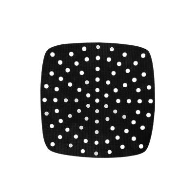 China Amazon Supply Accessory Mat Black 8 Inch PTFE Air Fryer Direct Liner With Silicone Grippers 6-9 Inch Or Customized for sale