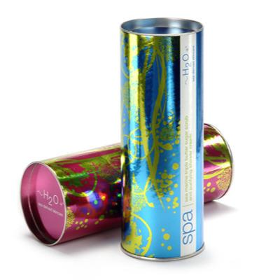 China Recycled Materials Customized Color And Sizes Paper Tube With Metal Lid for sale