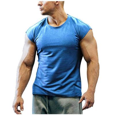 China New QUICK DRY Slim Fit Short Sleeve Men's T-shirt Youth Muscle Fitness Men's T-shirt Men's Wear Big for sale