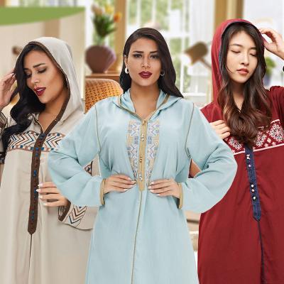 China Modest Muslimah Styling 2021 Middle East Embroidered Middle East Skirt Women's Muslim Abaya Dresses Long Dress Muslim Dress for sale