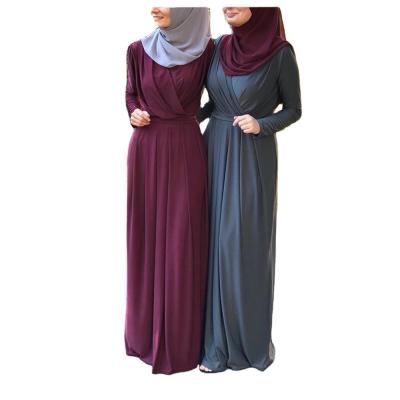 China Muslim Islamic Clothing Modest Muslimah Styling Long V-Neck Robe Muslim Dress For Women Muslim Abaya Women Dress for sale