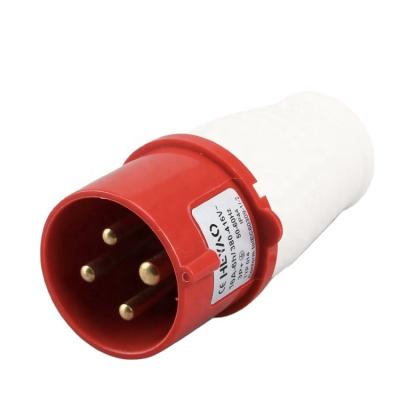 China Durable Red Round 4 Pin Industrial Plug Socket for 380V 32A IP44 Industrial Outlets and Sockets for sale