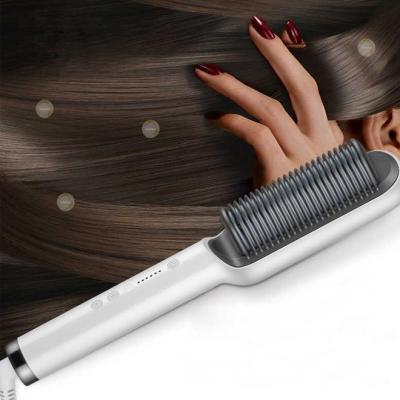 China Waterproof Detangling Best 2 in 1 Electric Hair Brush Straightener Hair Straightening Brush Comb Professional Electric Hair Tools for sale